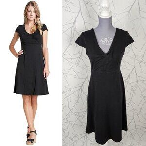 Toad & Co Organic Cotton Tencel Ruched Empire Waist Midi Dress